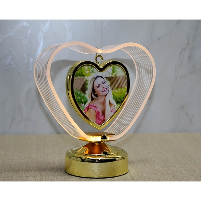 Nevamel Kişiye Özel Fotoğraf Alanlı Kalpli Led Çerçeve Model 1