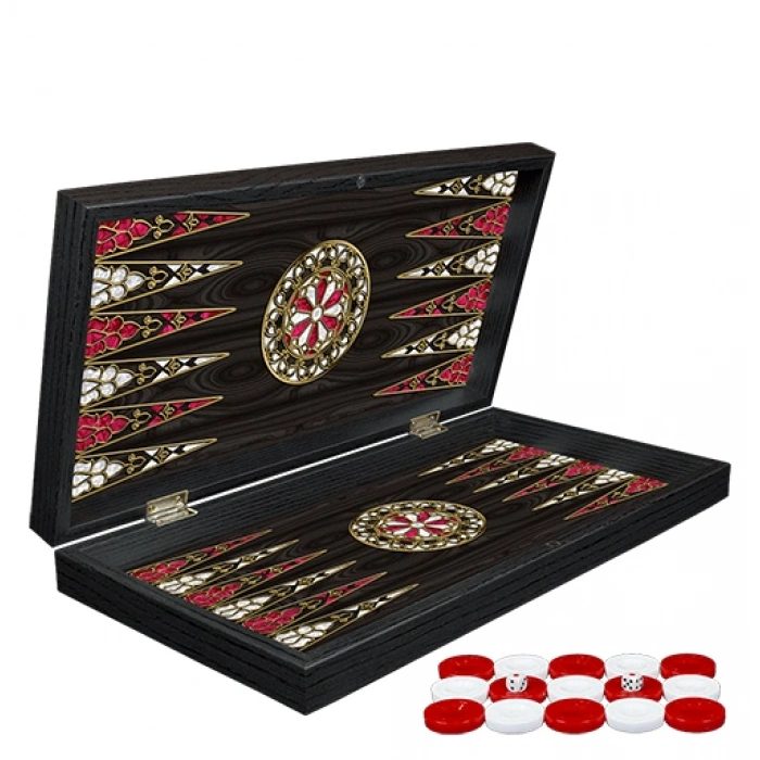 Nevamel Klasik Sedef İşlemeli Tavla Model 2