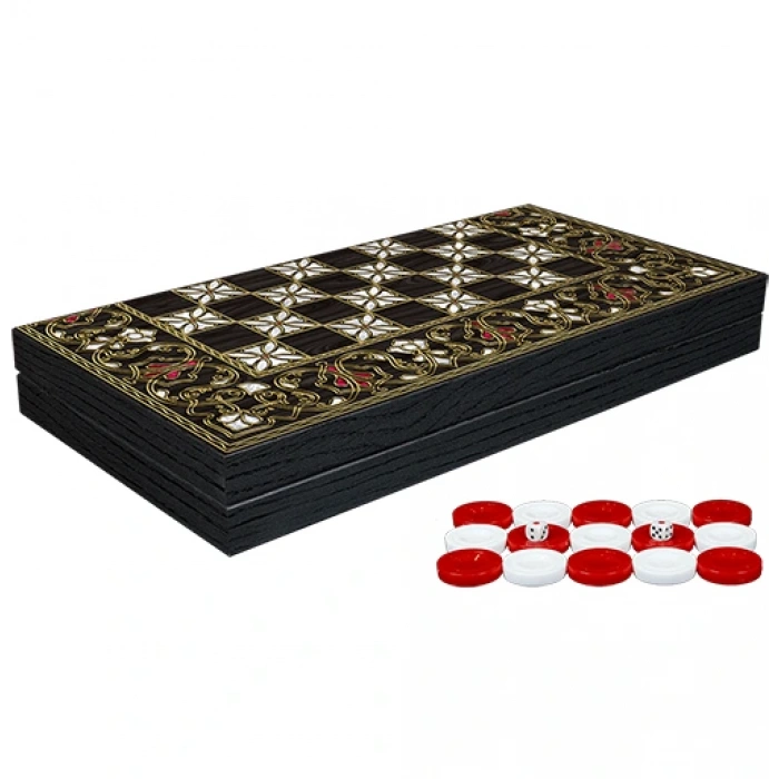 Nevamel Klasik Sedef İşlemeli Tavla Model 2