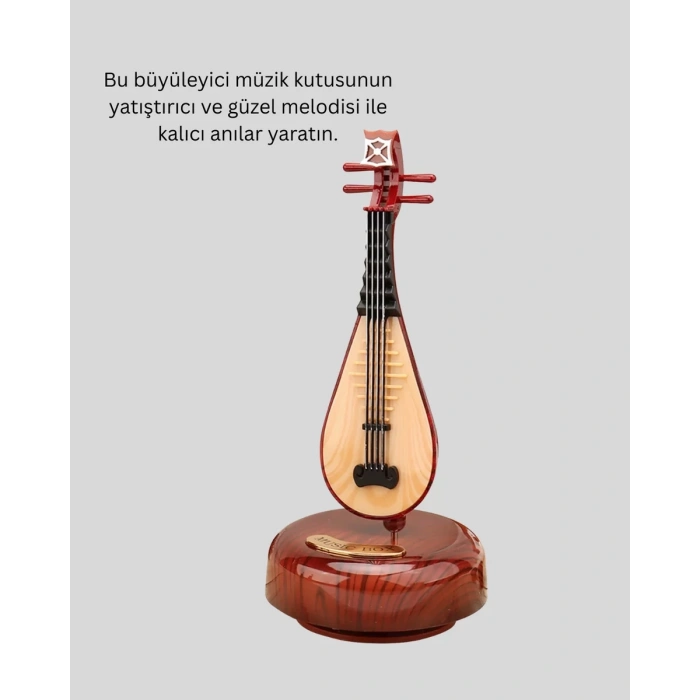 Nevamel® Klasik Ud Figürlü Melodili Müzik Kutusu Şık Hediyelik