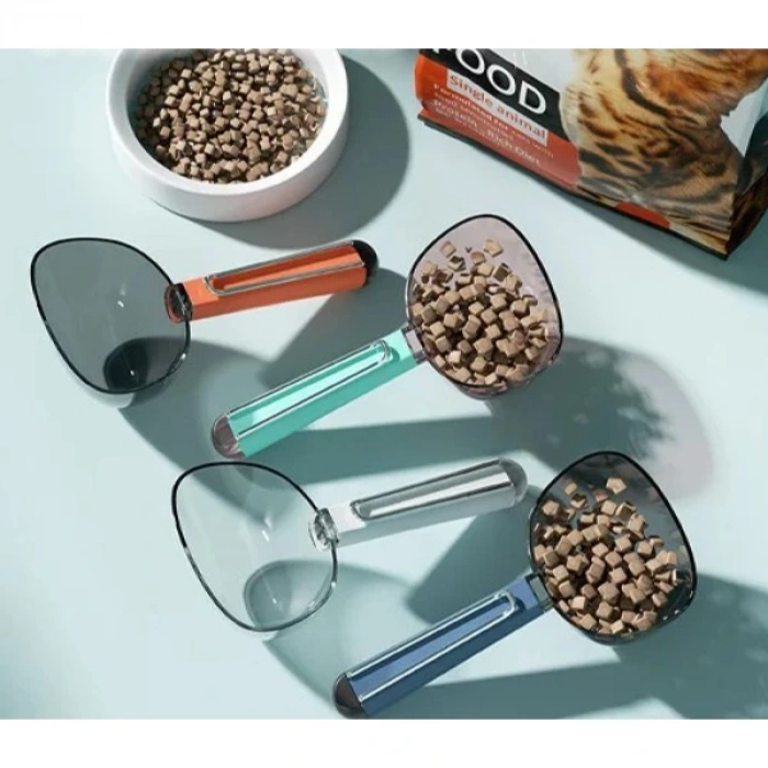 Nevamel Klipsli Ölçekli Kedi Köpek Mama Küreği