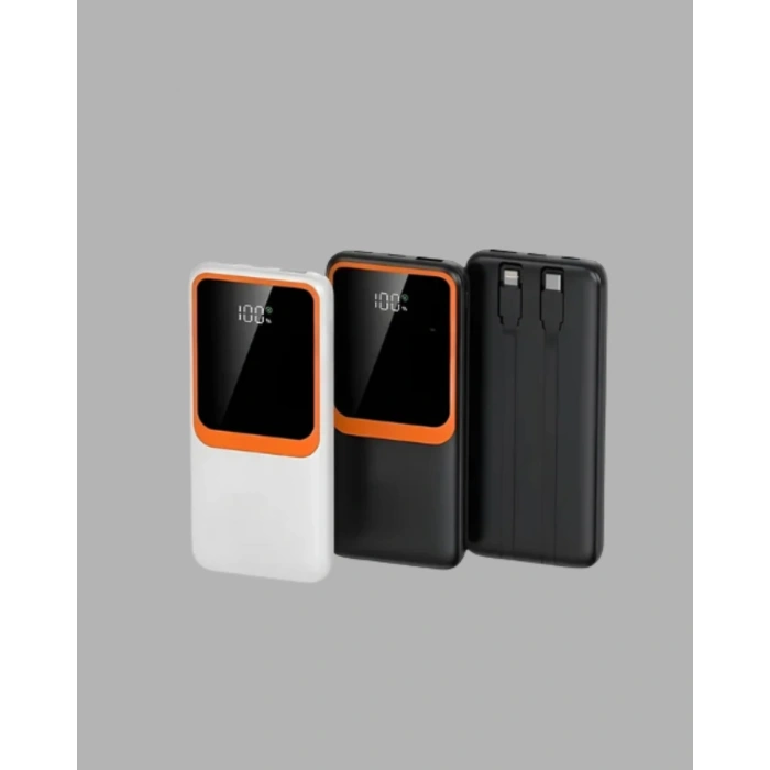 Nevamel® Kompakt 10000 mAh Powerbank – Dijital Göstergeli Type-C ve Lightning Uyumlu