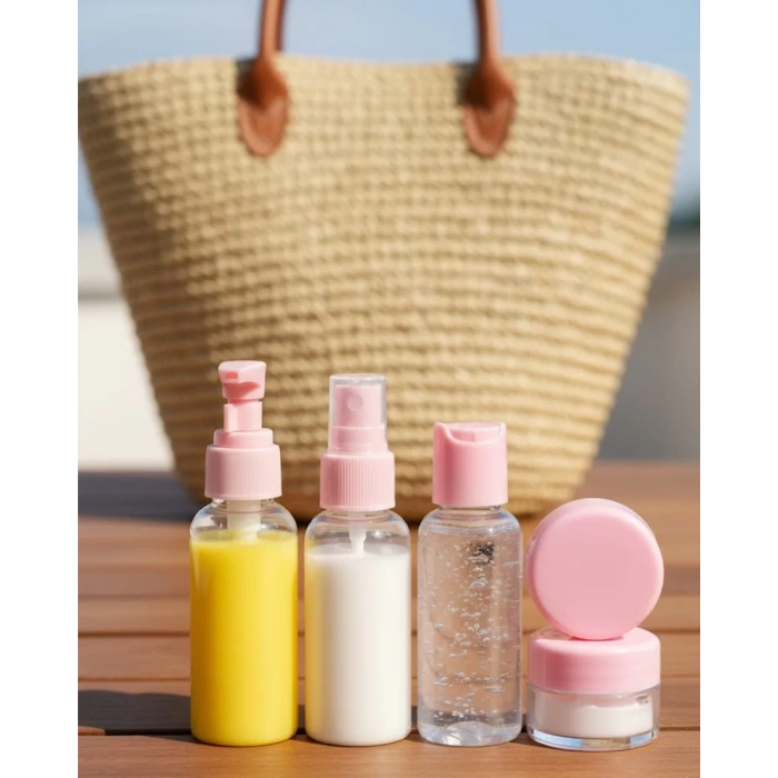 Nevamel® Kompakt 5 Parça Seyahat Kozmetik Şişe Takımı