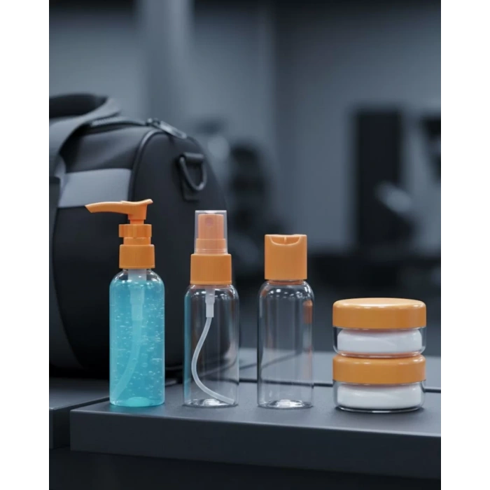 Nevamel® Kompakt 5’li Seyahat Kozmetik Şişe Seti Sızdırmaz