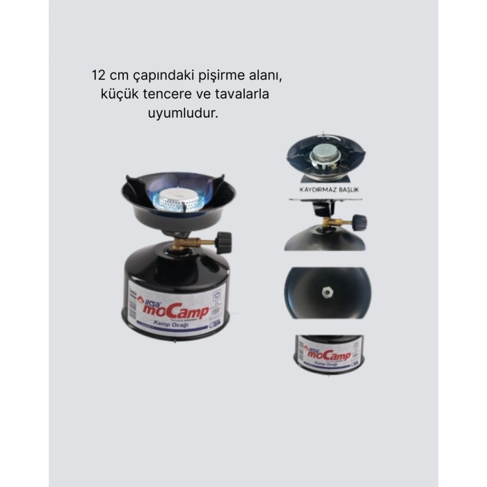 Nevamel® Kompakt Kamp Ocağı Seti Gaz Tüplü Ayarlanabilir Alevli 400g Hafif Tasarım