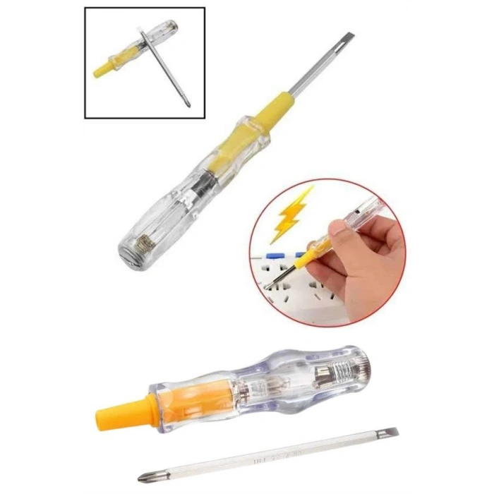 Nevamel Kontrol Kalemi Çift Başlıklı Şeffaf Elektrik Testi Değişken Uçlu