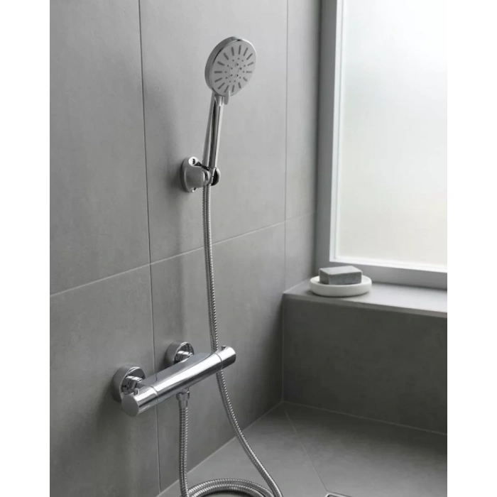 Nevamel® Krem Duş Başlığı Seti 4 Kademeli El Duşu Spiral Hortumlu Banyo Seti