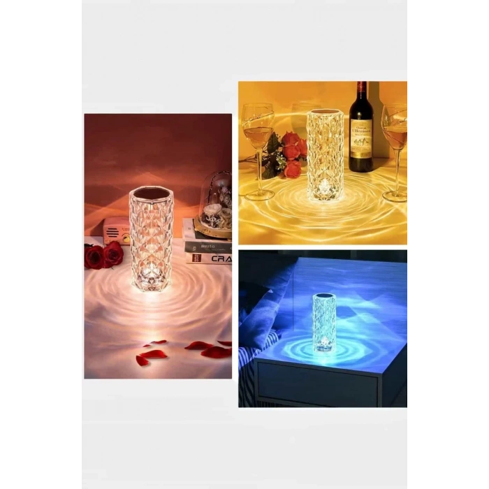 Nevamel® Kristal Dokunmatik Ve Kumandalı Masa Ve Gece lambası