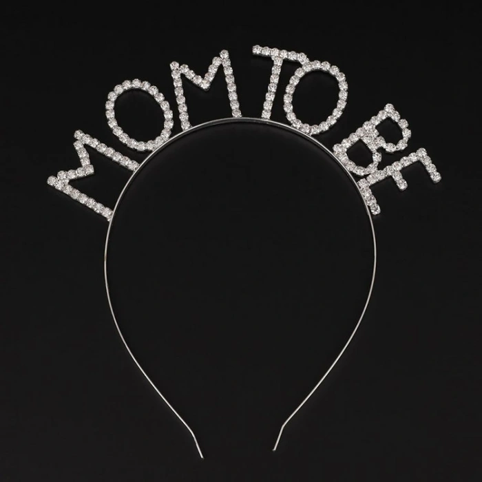 Nevamel Kristal Taşlı Gümüş Renk Mom to Be Tacı Anne Tacı