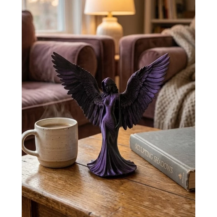 Nevamel® Küçük Boy Mor Melek İnsan Biblo Estetik Dekoratif Obje