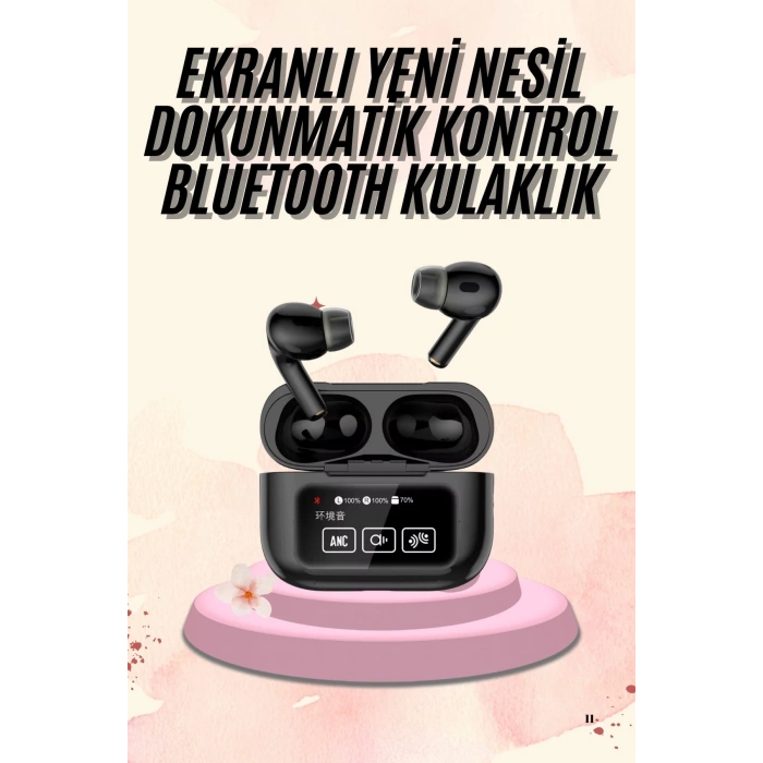 Nevamel Kulak İçi Bluetooth Kulaklık Ekranlı Müzik Dinleme Çağrı Cevaplama Siyah