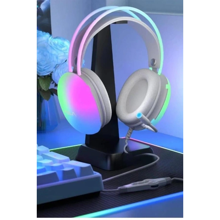 Nevamel Kulak Üstü Kablosuz Bluetooth Kulaklık Unısex Renkli Işıklı Kulaklık