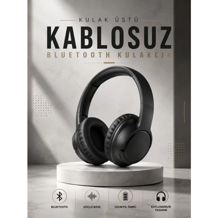 Nevamel® Kulak Üstü Kablosuz Bluetooth Kulaklık Yüksek Ses Kaliteli ANC Özelliği