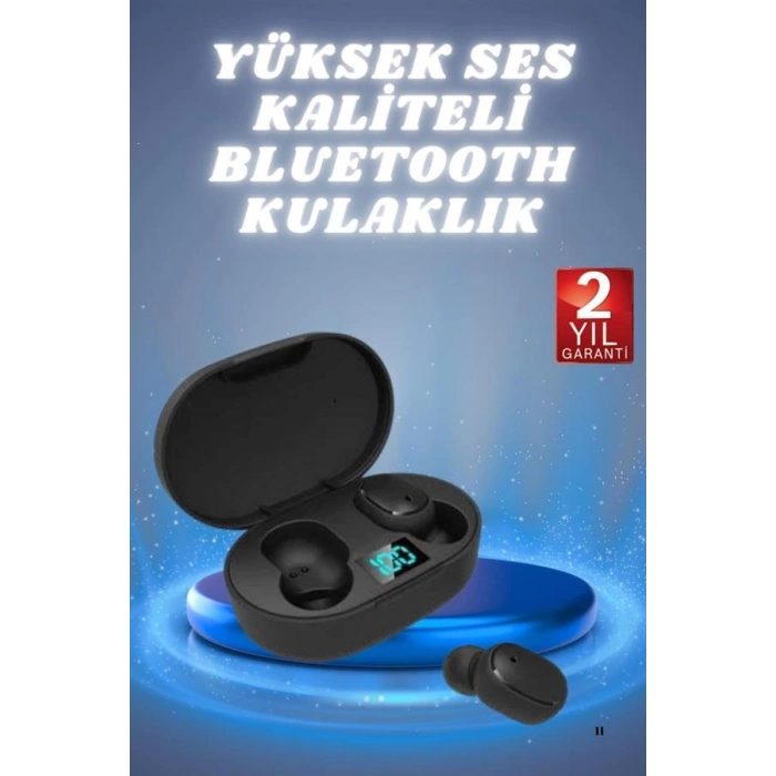 Nevamel Kulaklık Dijital Göstergeli Bluetooth Bağlantılı Kablosuz Kulak İçi Mikrofonlu Dokunmatik Kontrol