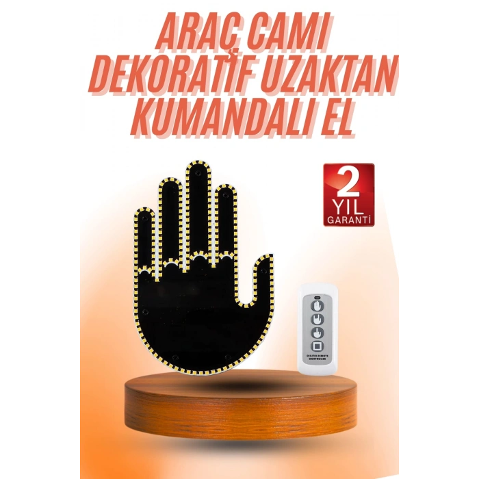 Nevamel® Kumandalı El Led Araba İçi 4 Farklı Mod El Orta Parmak Led