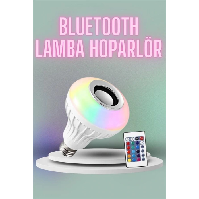 Nevamel Kumandalı RGB Led Işık Bluetooth Hoparlör Ses Lambası Renkli Ampul