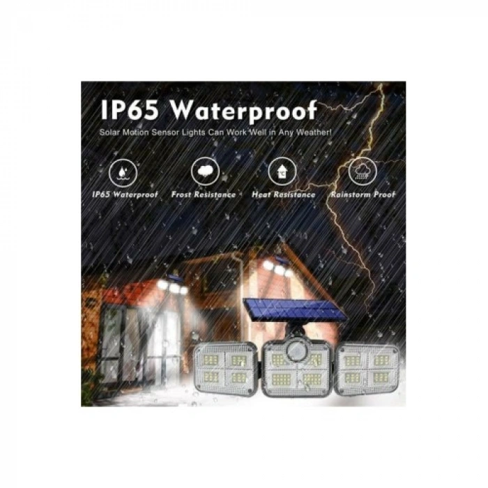 Nevamel Kumandalı Solar 122 LEDli Hareket Sensörlü Sokak ve Bahçe Lambası