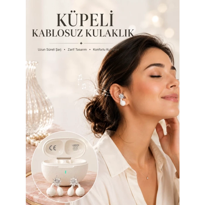 Nevamel® Küpeli Kablosuz Kulaklık Yeni Nesil Bluetooth Teknolojisi