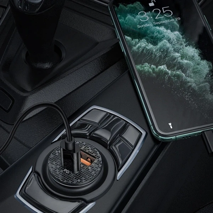 Nevamel KUULAA 42W USB + Type-C Çift Çıkışlı Mini Hızlı Araç Şarj Cihazı-(5775)