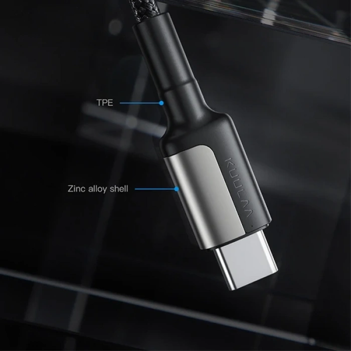 Nevamel KUULAA Type C Type-C PD 60W QC4.0 Hızlı Şarj ve Data Kablosu 1Metre-(5775)