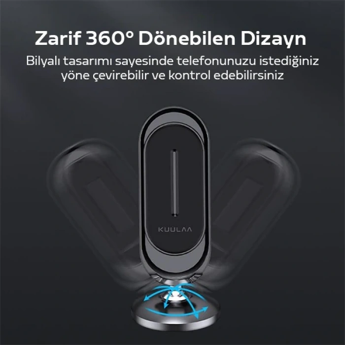 Nevamel KUULAA Universal Mıknatıslı Standlı Cep Telefon Araç Tutucu Aluminum-(5775)
