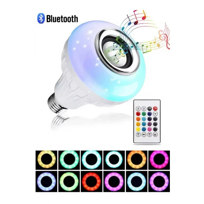 Nevamel Lamba Hoparlör Ampül Görünümlü Renk Değiştirebilen Android ve İOS Uyumlu