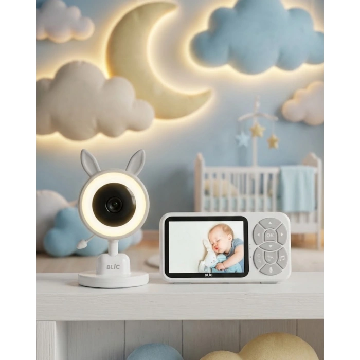 Nevamel® LCD Ekranlı Bebek İzleme Kamerası Ninnili Gece Görüşlü Güvenlik Sistemi