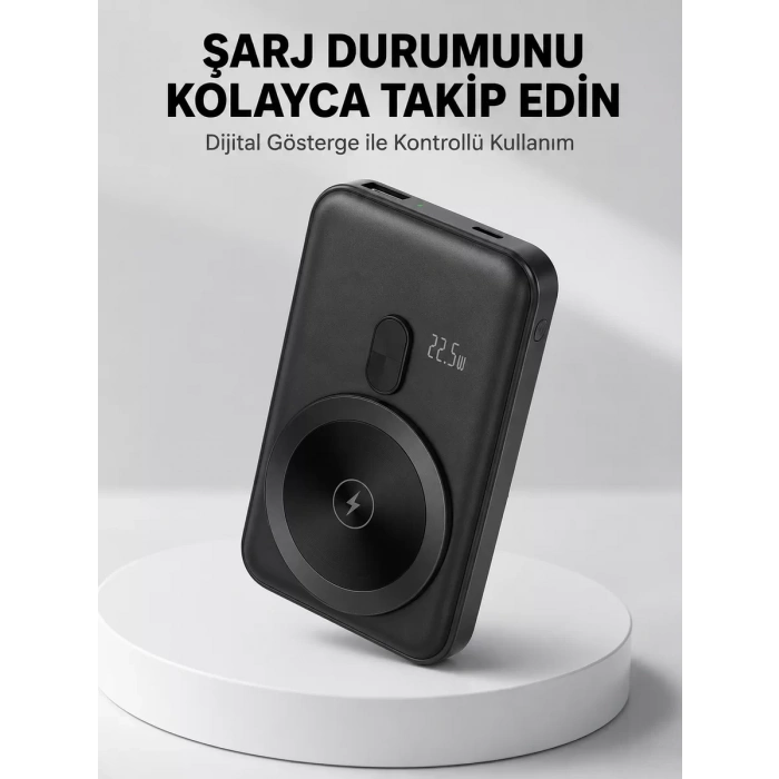 Nevamel® LCD Ekranlı Kablosuz Powerbank Type C ve USB Çıkışlı Yeni Nesil
