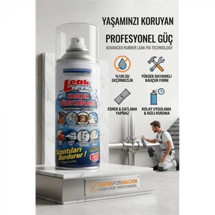 Nevamel®  LeakFix Kauçuk Su Yalıtım Spreyi - Anında Sızıntı Önleyicİ 723016