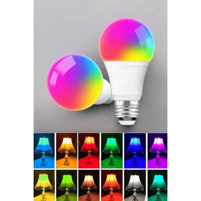 Nevamel Led Ampul Enerji Dostu RGB Işıklı 100W Led Işık