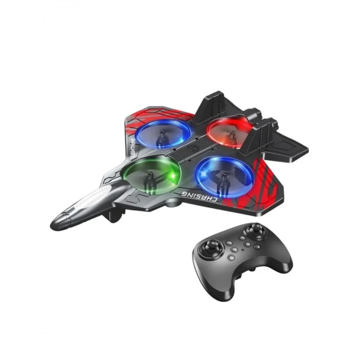 Nevamel® LED Işıklı Fighter Jet Tasarımlı Drone Uzaktan Kumandalı Akrobatik Oyuncak Uçak