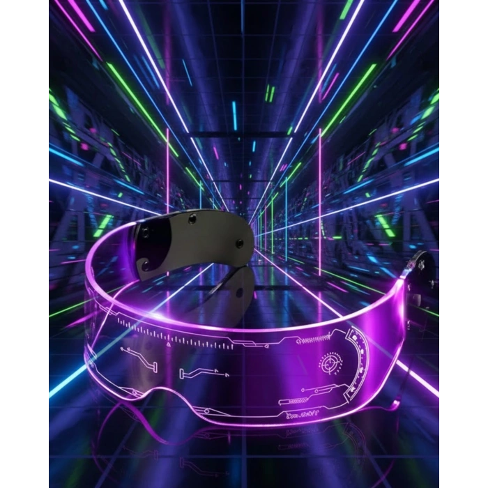 Nevamel® LED Işıklı Gece Gözlüğü Rave Festival ve Yılbaşı Partisi İçin