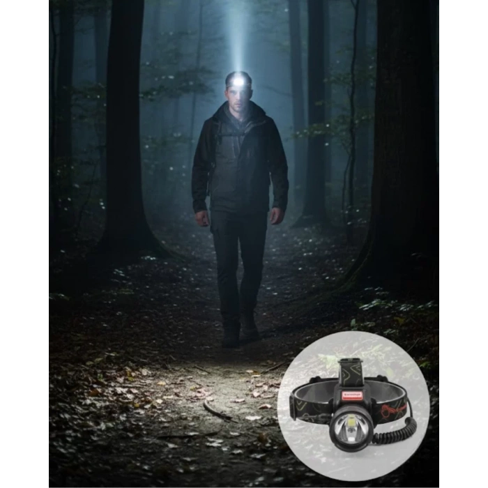 Nevamel® LED Sensörlü Şarjlı Kafa Feneri LCD Ekranlı 30W Güçlü Işık