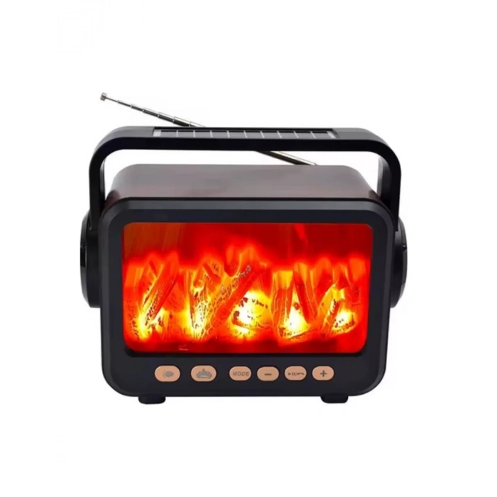 Nevamel® LED Şömine Efektli Kablosuz Hoparlör FM Radyo Müzik Çalar