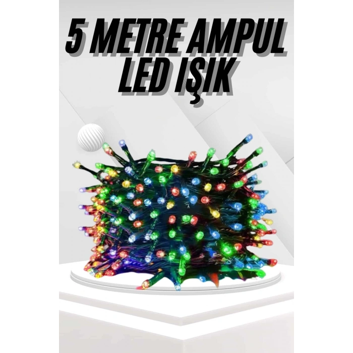 Nevamel® Ledli Fişli Led Dekor Lambası 5M RGB Yılbaşı Ağacı Işığı