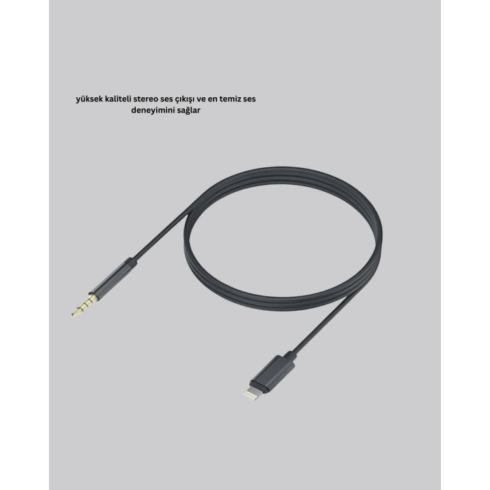 Nevamel® Lightning to 3.5mm Aux Ses Dönüştürücü Kablo 1 Metre Stereo Uyumlu