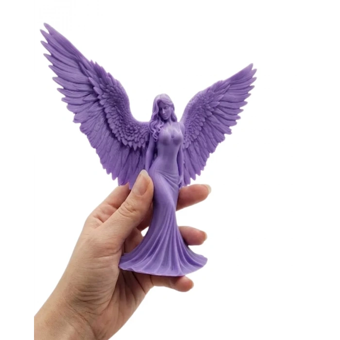 Nevamel® Lila Melek Biblo 3D Dekoratif Angel Figür Ev Aksesuarı