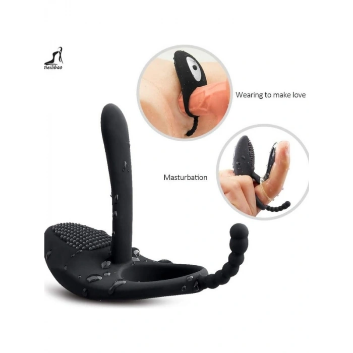 Nevamel® Love Glow Love Desire 3’Ü 1 Arada Klitoris, Anal Ve Vajinal Uyarıcı – Titreşimli Testis Ve Penis Halkası