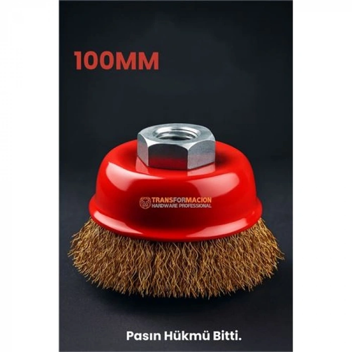 Nevamel® M14 Uyumlu Çanak Tel Fırça 100 mm Profesyonel Pas Sökücü Yüzey Temizleme Diski