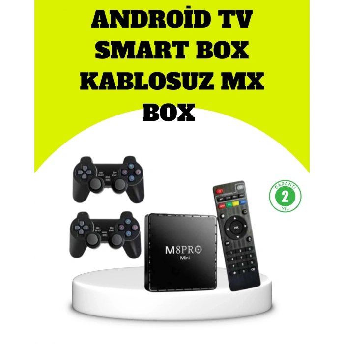 Nevamel M8Pro Android TV Box ve Retro Oyun Konsolu 64GB