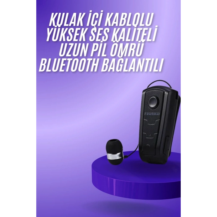 Nevamel Makaralı Bluetooth Kulakiçi Yaka Kulaklığı Kablosuz Kulaklık