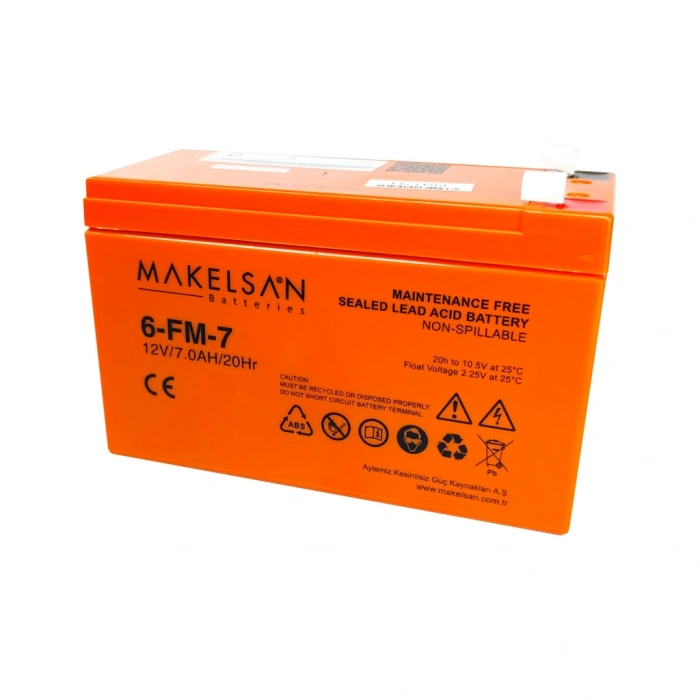 Nevamel® MAKELSAN 12V 7Ah Bakımsız Kuru Akü. UPS için Uygundur.(1923)