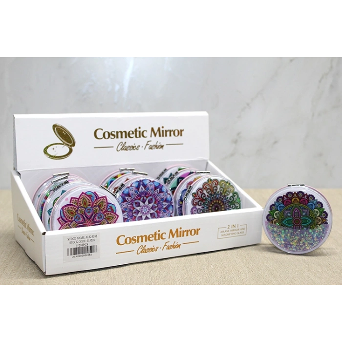 Nevamel® Mandala Desenli Hareketli Sulu El Aynası - Model 5