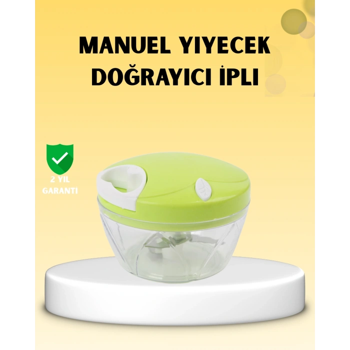 Nevamel® Manuel Yiyecek Doğrayıcı İpli Hızlı Pratik Sebze Kıyıcı