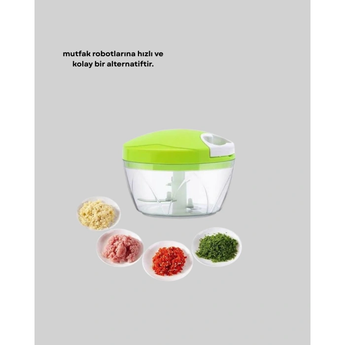 Nevamel® Manuel Yiyecek Doğrayıcı İpli Hızlı Pratik Sebze Kıyıcı