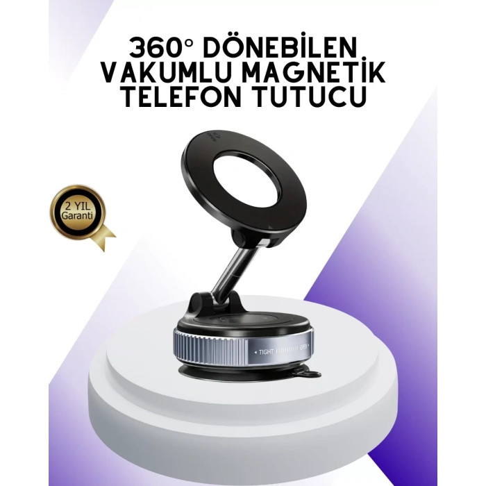 Nevamel® Manyetik Araç Telefon Tutucu 360 Derece Dönebilen Vakumlu Stand