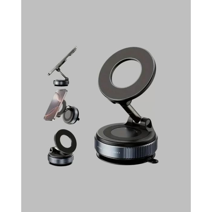 Nevamel® Manyetik Araç Telefon Tutucu 360 Derece Dönebilen Vakumlu Stand