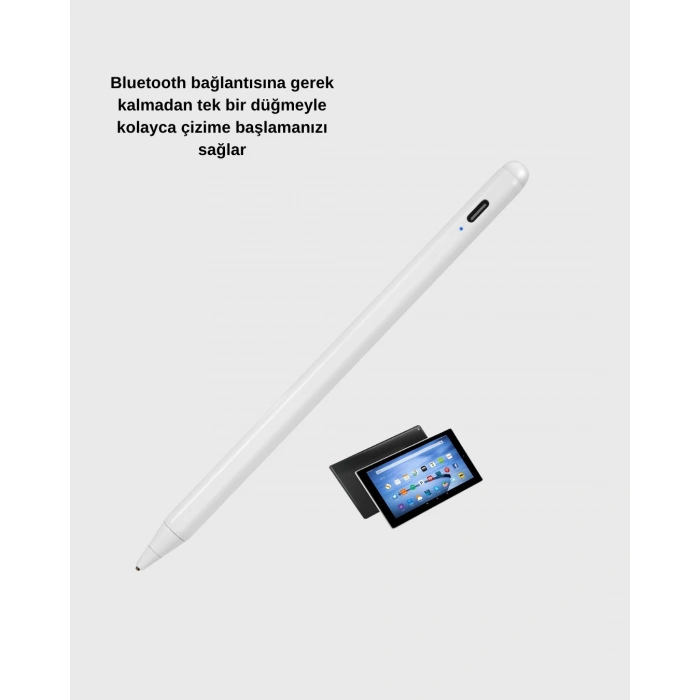 Nevamel Manyetik Dokunmatik Kalem – Bluetooth Gerektirmeyen Type-C Şarjlı iPad ve Android Uyumlu Hassas Stylus