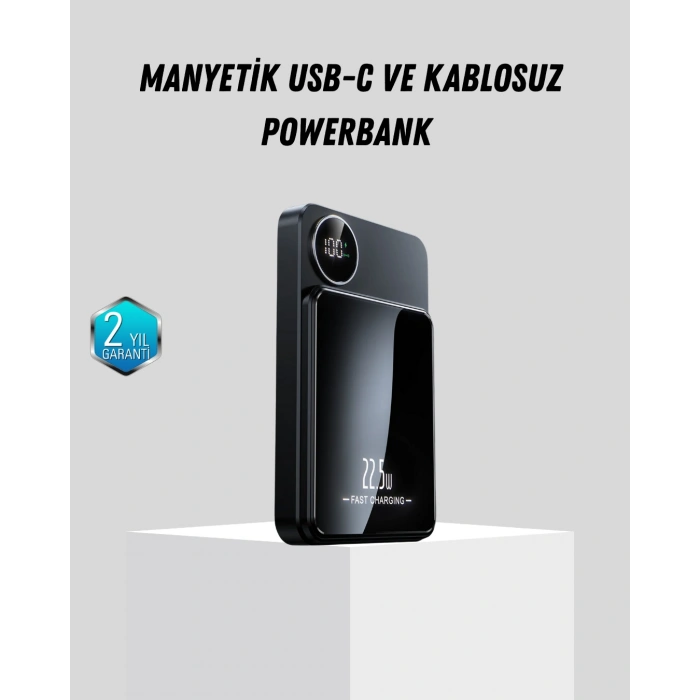 Nevamel® Manyetik Güç Bankası 15W Kablosuz 20W PD Hızlı Şarj