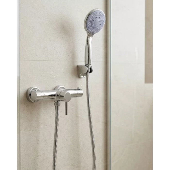 Nevamel® Mavi 4 Fonksiyonlu El Duşu Başlığı Seti Spiral Hortum ve Duş Askısı